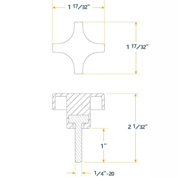 Large Knob O2 Tank Thumb Screws, 10/Pack - Image 2